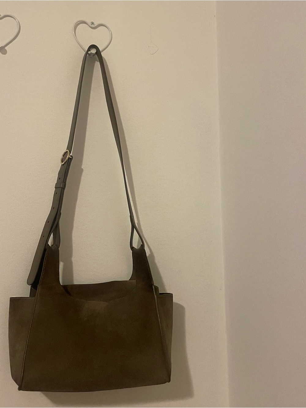 CUYANA DOUBLE LOOP BAG - TAUPE SUEDE - AS-IS